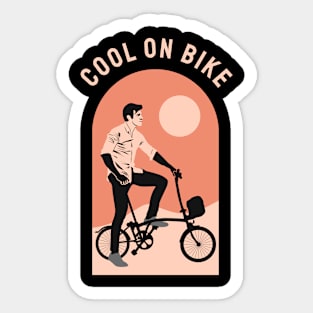 Cool on Bike T-Shirt - Trendy Cycling Graphic Tee Sticker